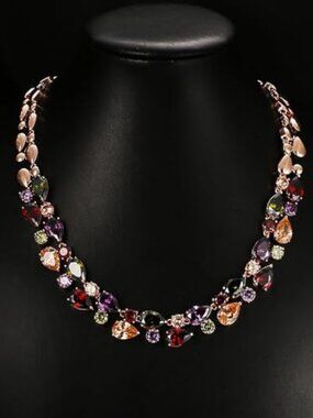 Necklaces for Women, Classic Multi Gemstones Silver Necklaces with Amethyst
